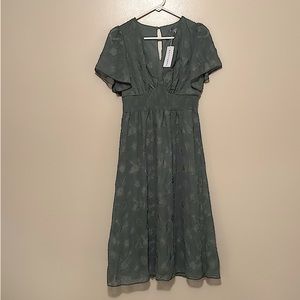 Baltic Born June Smocked Midi Dress Green